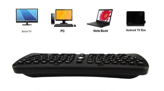 Black Portable Battery Operated Remote Control For Internet Media Player / PC