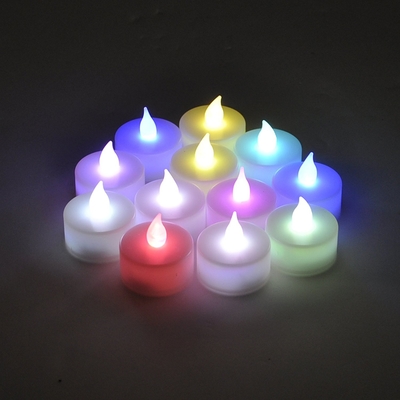 7 Colors Flashing Led Candle Light / Colored Led Tea Lights For Valentine ' S Day