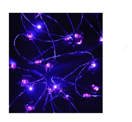 20 LED Sensor Night Light , Purple Butterfly String Lights For Wedding / Garden