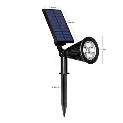 Rechargeable 4 Led Solar Sensor Light , Solar Powered Spotlights Outdoor 