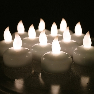 DC 6V White Water activated led floating candles for wedding Party Patios