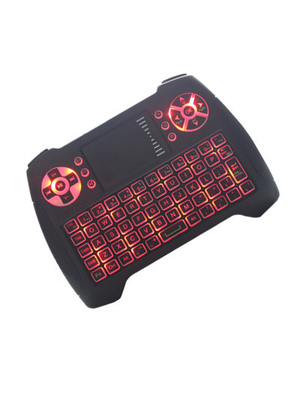 Red Backlit Mini Wireless Keyboard And Mouse For Audio / Video Players