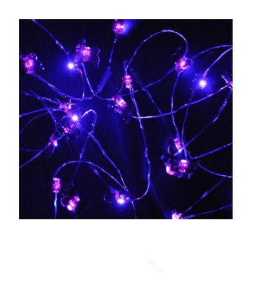 20 LED Sensor Night Light , Purple Butterfly String Lights For Wedding / Garden