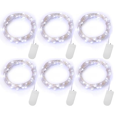 6 PCS কুল হোয়াইট ব্যাটারি নেতৃত্বে স্ট্রং লাইট পার্টি সজ্জা জন্য